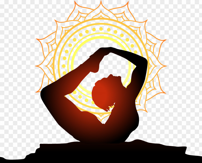 Vector Yoga Physical Exercise Wall Decal Sunset PNG
