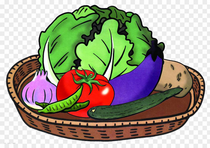 A Basket Of Vegetables Vegetable Cucumber Tomato Food PNG