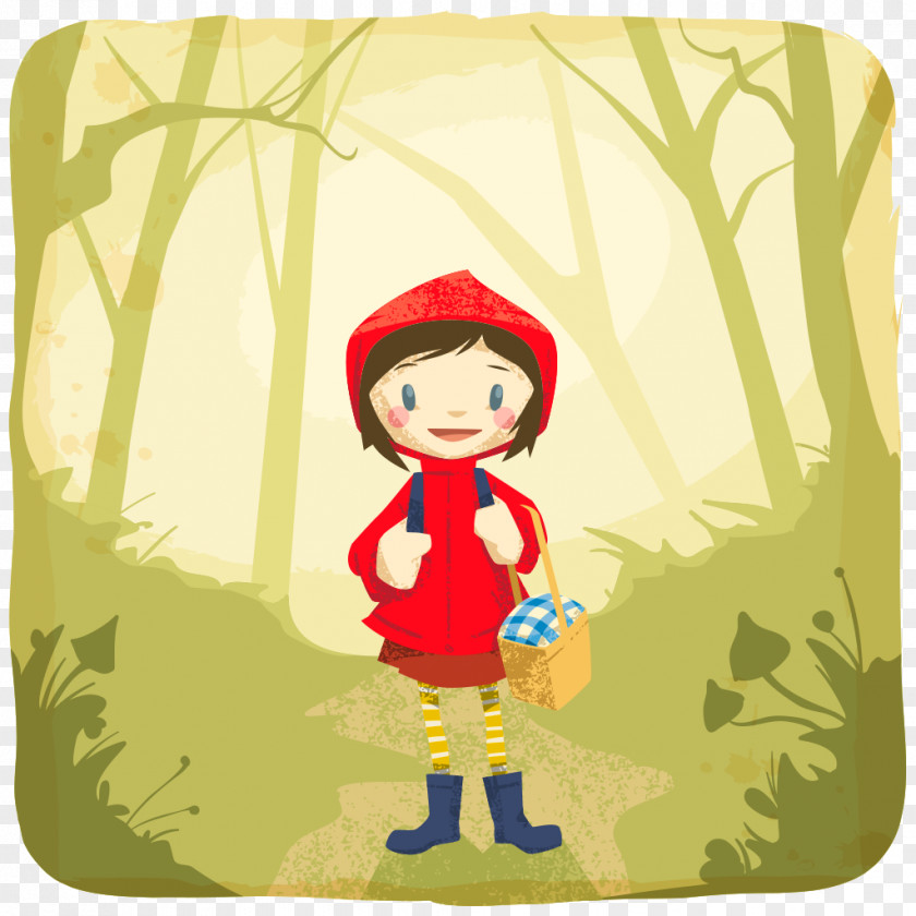 Red Riding Hood Boy Toddler Character Clip Art PNG