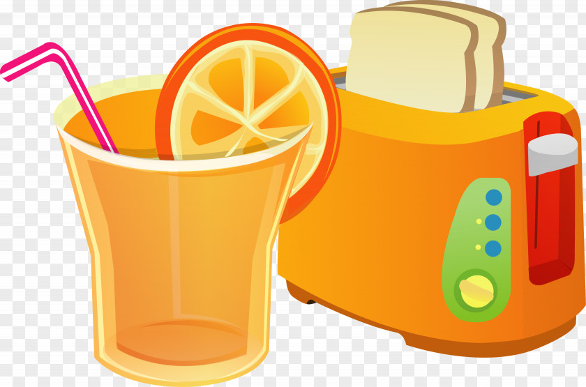 Vector Breakfast Orange Juice Drink PNG