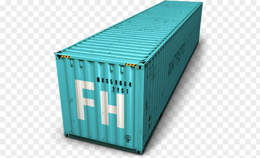 Blue Cargo Container Icon Intermodal PNG