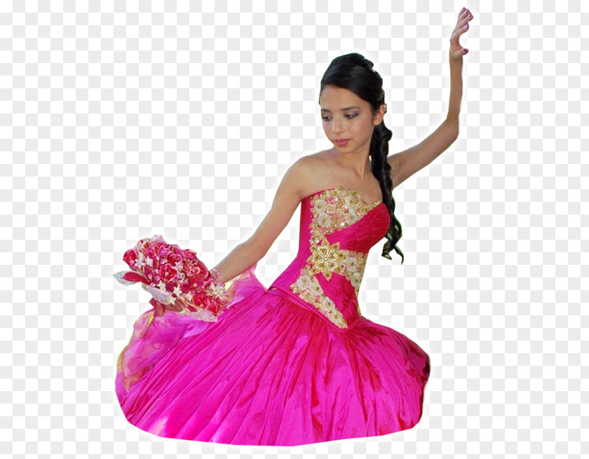 Cocktail Gown Dress Shoulder Pink M PNG