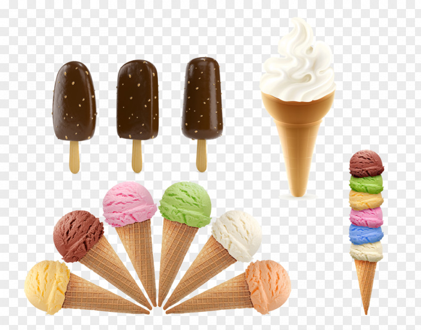 Ice Cream, Milk Cream Lollipop Cone Sundae PNG