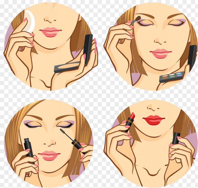 Makeup Steps Cosmetics Woman Eye Shadow Clip Art PNG