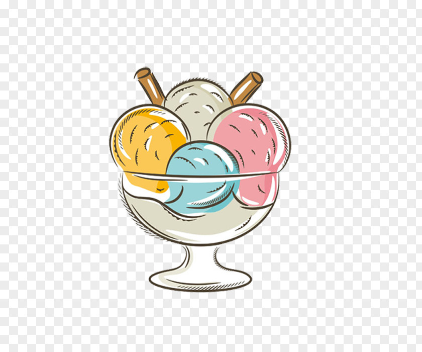 Sweets Dessert Stick Figure Ice Cream Cone Sundae Illustration PNG