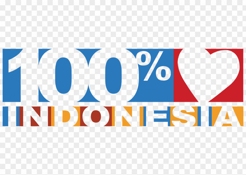 100% Cinta Indonesia Logo Indonesian PNG