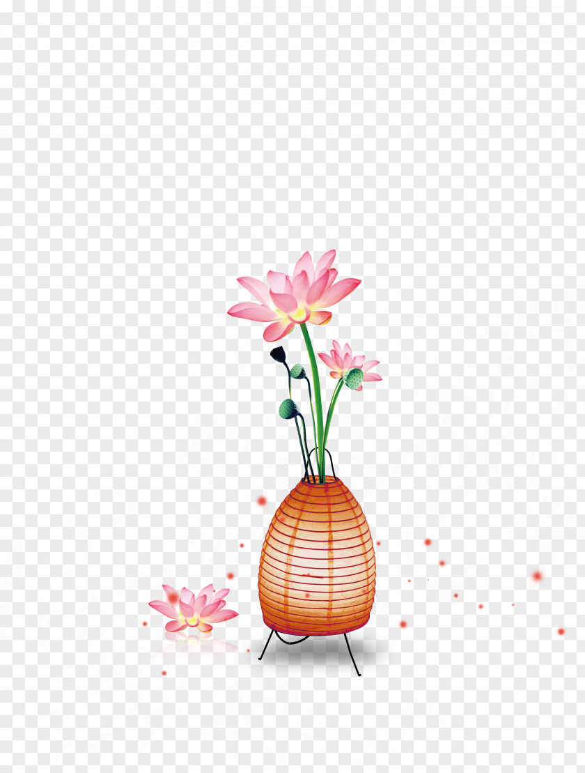 Ink Lotus Poster PNG