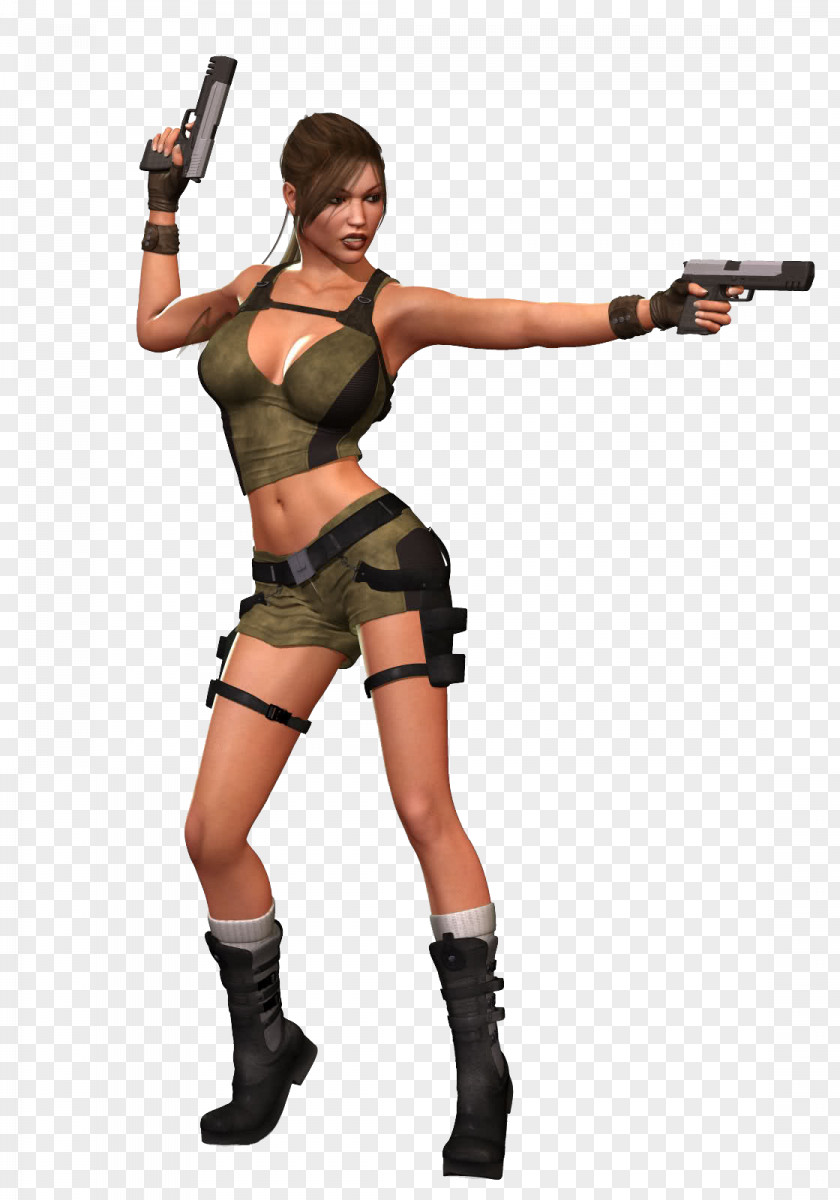 Lara Croft Gun Finger Mercenary PNG