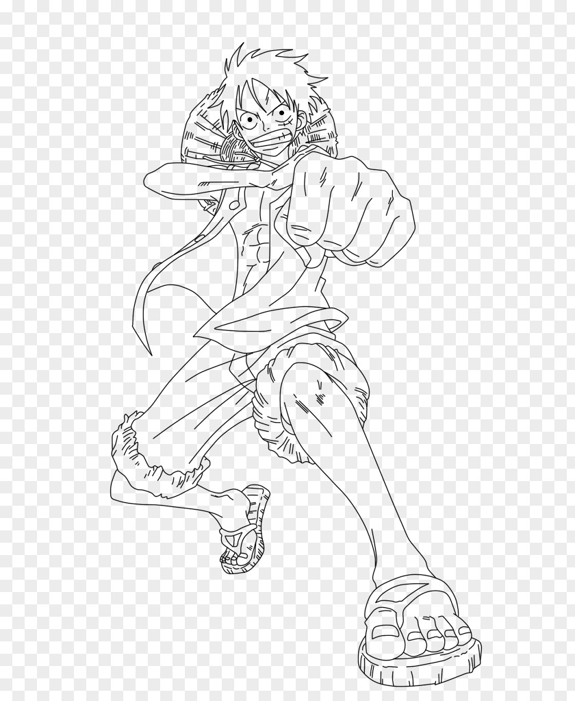 Mugiwara Line Art Drawing White Sketch PNG