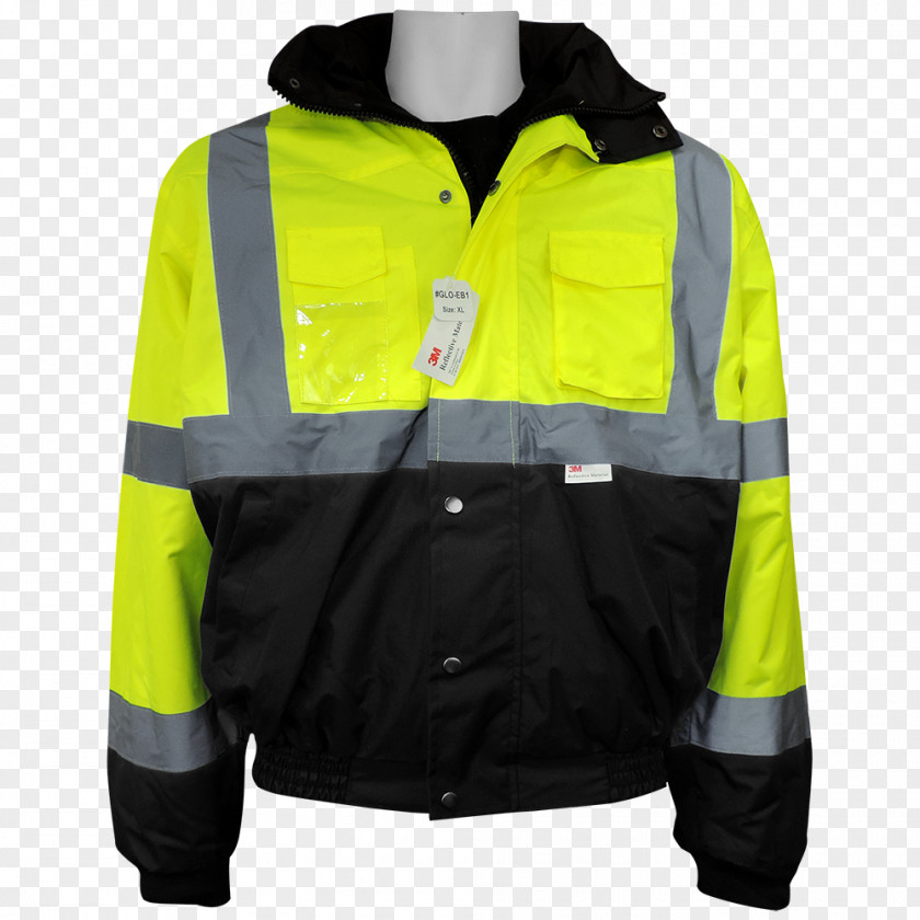 Safety Vest Flight Jacket High-visibility Clothing Polar Fleece Hood PNG