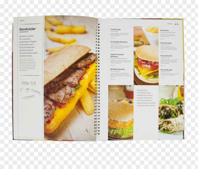 Cafe Menu Fast Food Junk Sandwich Paper PNG