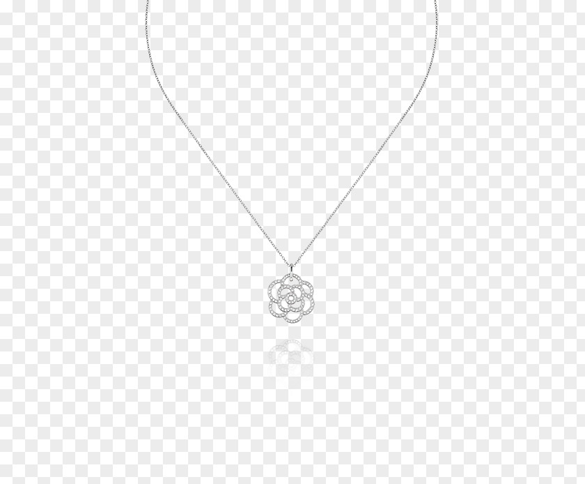 Flower Pendant Necklace White Pattern PNG