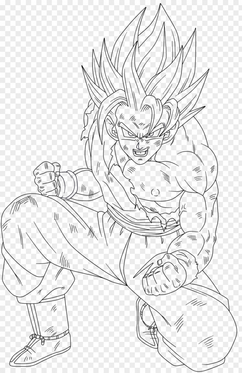 Goku Vegeta Trunks Super Saiya Sketch PNG