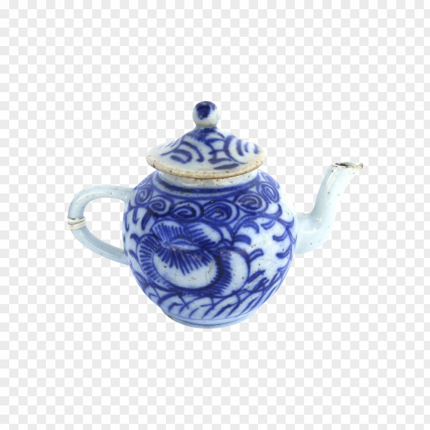 Handpainted Teapot Blue And White Pottery Porcelain Chinese Ceramics PNG