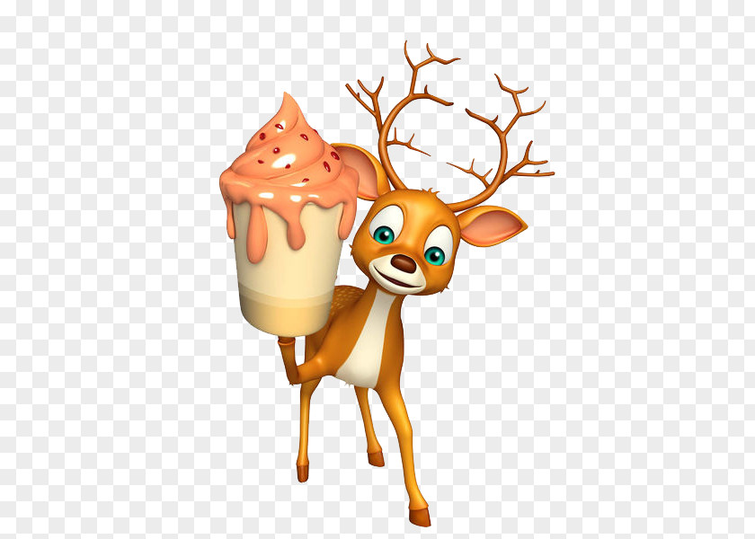 A Little Deer With Ice Cream Stock Illustration Royalty-free PNG