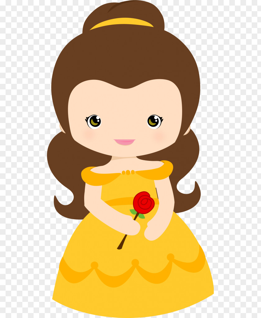 Cute Girls Belle Beast Rapunzel Merida Disney Princess PNG