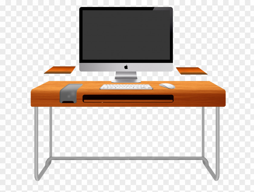 Orange Table Cliparts Computer Desk Furniture Office Chair PNG