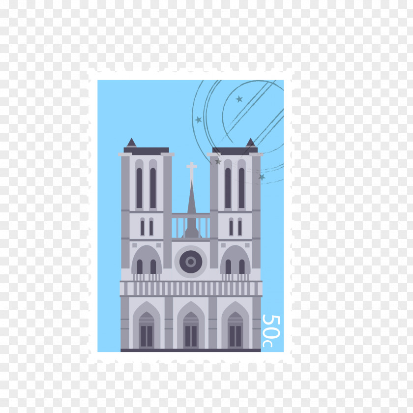 Paris Church Stamps Notre-Dame De PNG