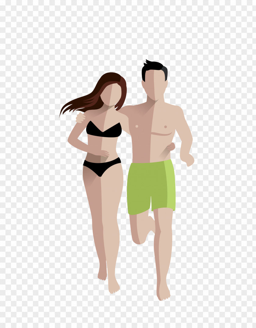 Vector Color Fitness Couple Running Cartoon Adobe Illustrator Illustration PNG