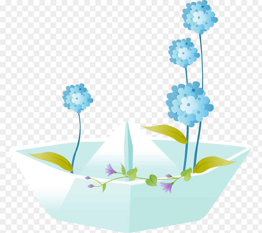 Boat Cartoon Cute Flower Computer File PNG