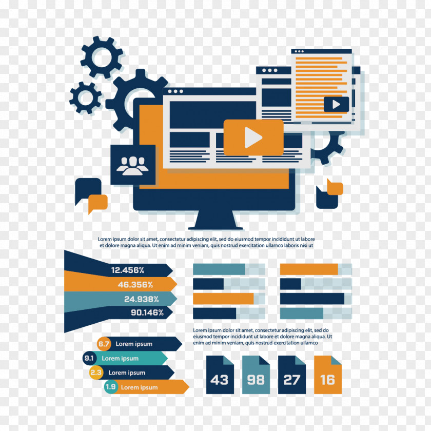 Creative Computers & Peripherals Infographic Chart Illustration PNG