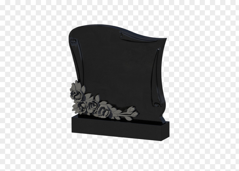 Florar Headstone Monument Granite Stele Black PNG