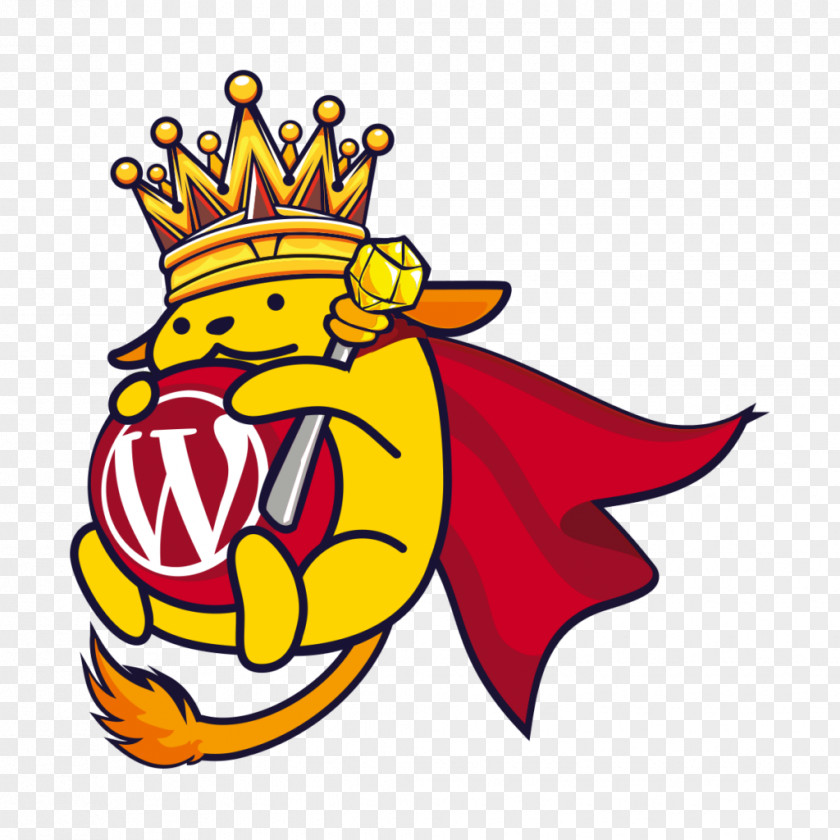 King WordCamp Praha Blog WordPress Clip Art Mascot PNG
