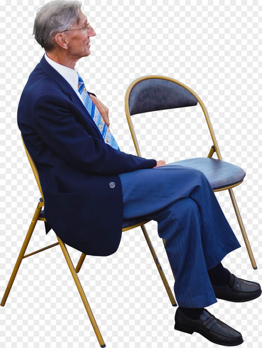 Sitting Man Old Age Manspreading PNG