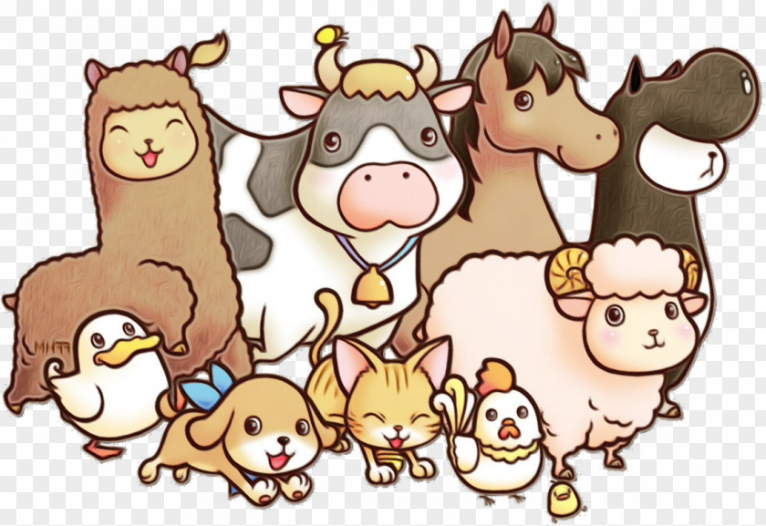 Horse Sheep Cat Livestock Character PNG