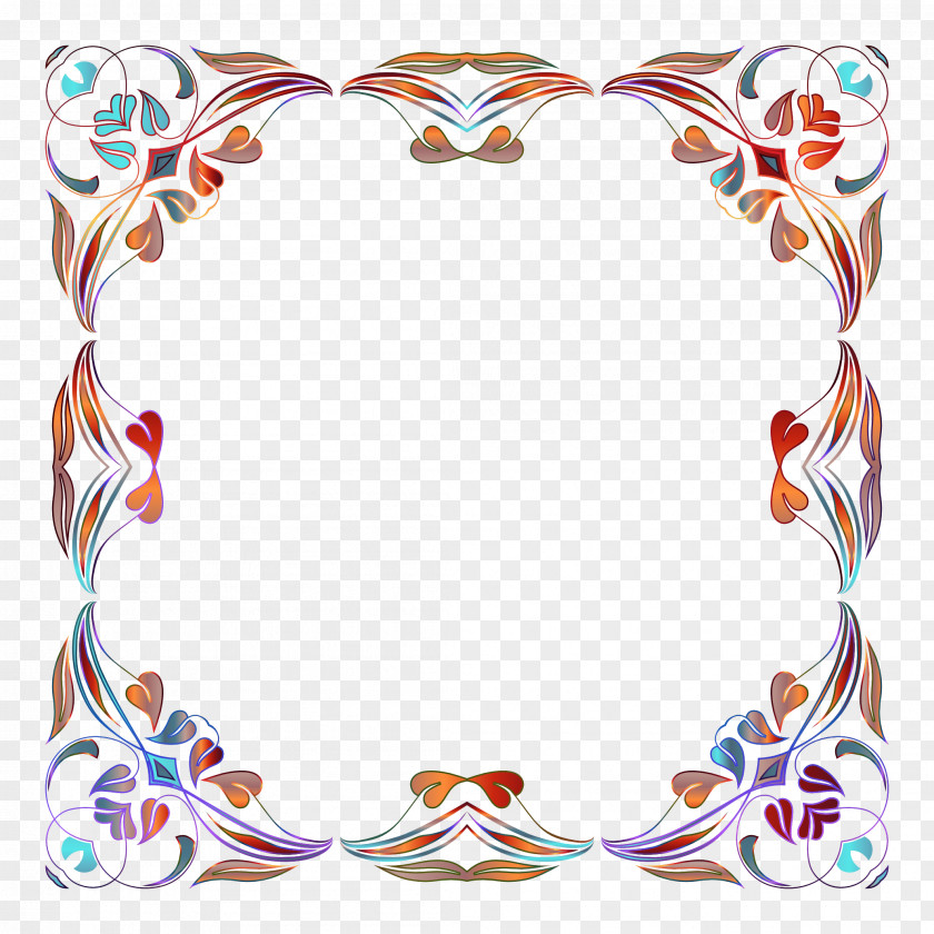 Floral Border Picture Frame Clip Art PNG
