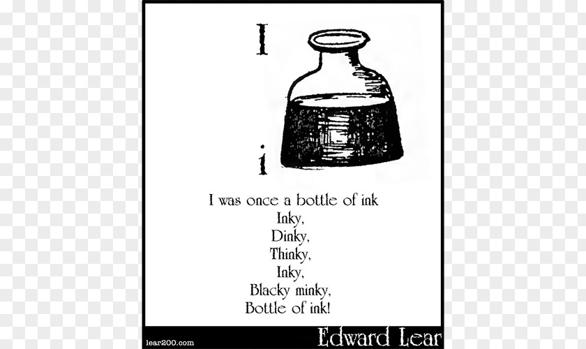 Glass Bottle Ink Text PNG