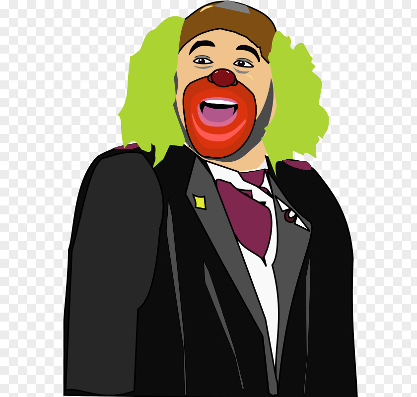 Green Hair Surprised Man Cartoon Clown Clip Art PNG