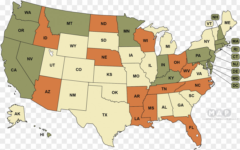 United States Map At-will Employment PNG