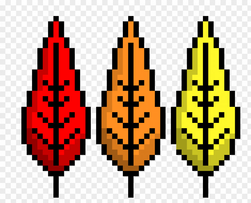 Leaf Autumn Color Pixel Art Clip PNG