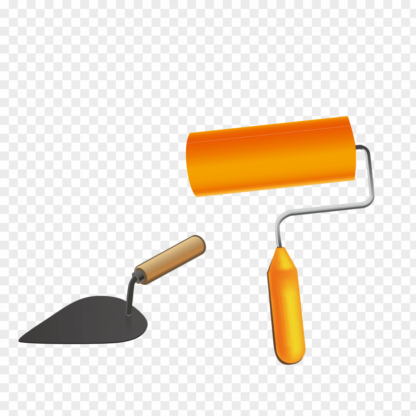 Construction Roller And Shovel Vector Architectural Engineering PNG
