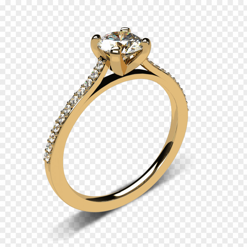 Gold Wedding Engagement Ring Diamond Jewellery PNG
