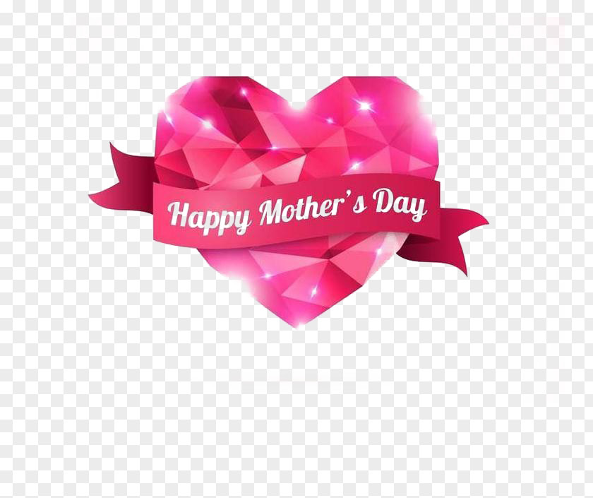 Heart Shaped Diamond Mothers Day Valentines PNG