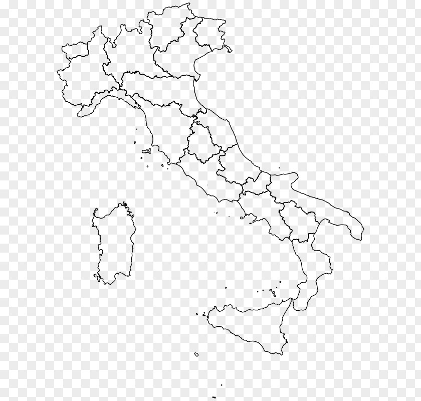 Italian Vector Regions Of Italy Map Clip Art PNG