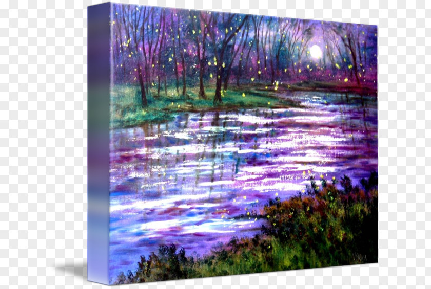 Moonlight Watercolor Painting Violet Purple Acrylic Paint Lilac PNG