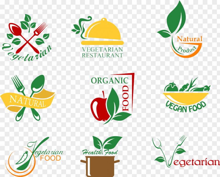 Natural Ecological Food Mark Organic Vegetarian Cuisine Logo PNG