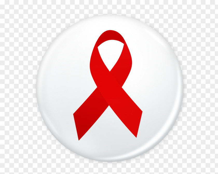 Red Ribbon Badge World AIDS Day Symbol Sign PNG