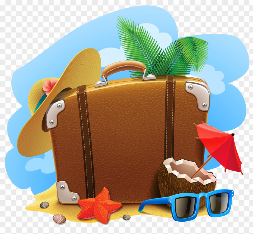 Summer Decorative Picture Clipart Travel Suitcase Vacation Clip Art PNG