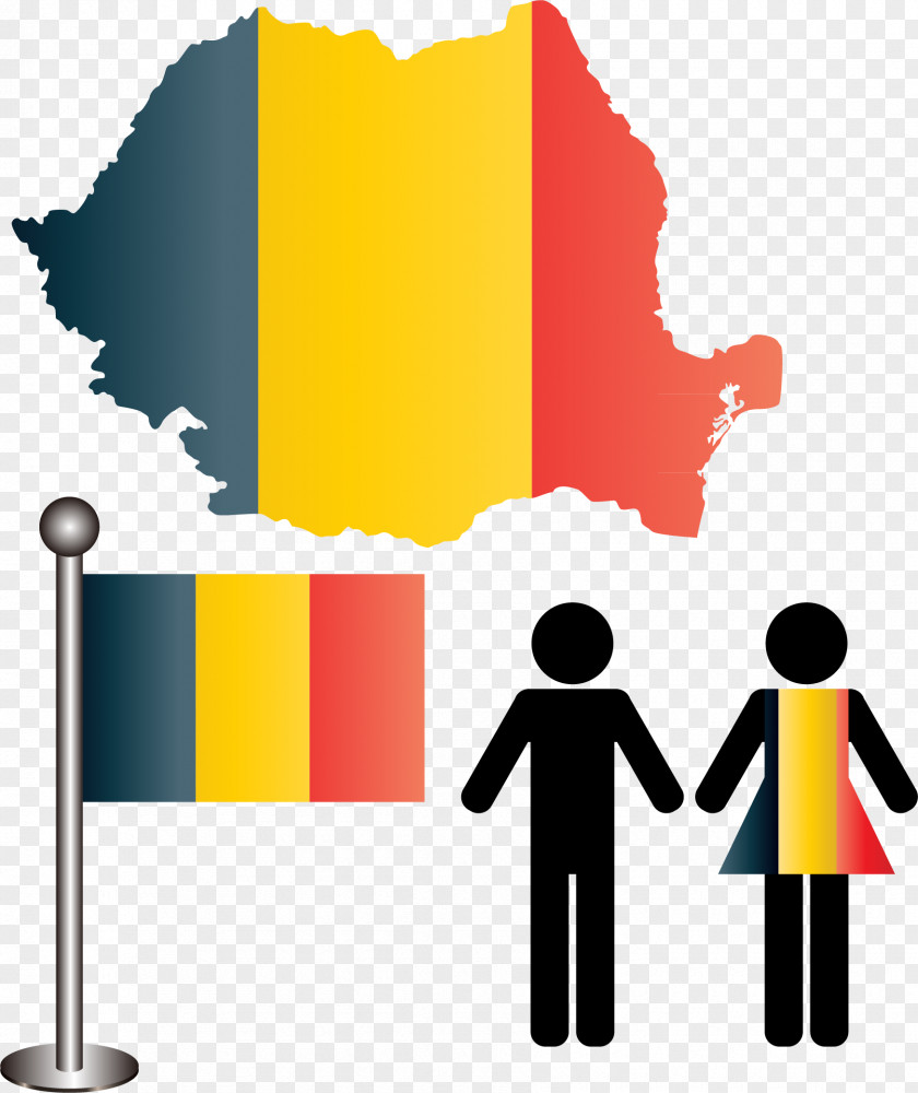 Romania Flag Emblem Element Travel Of Map PNG