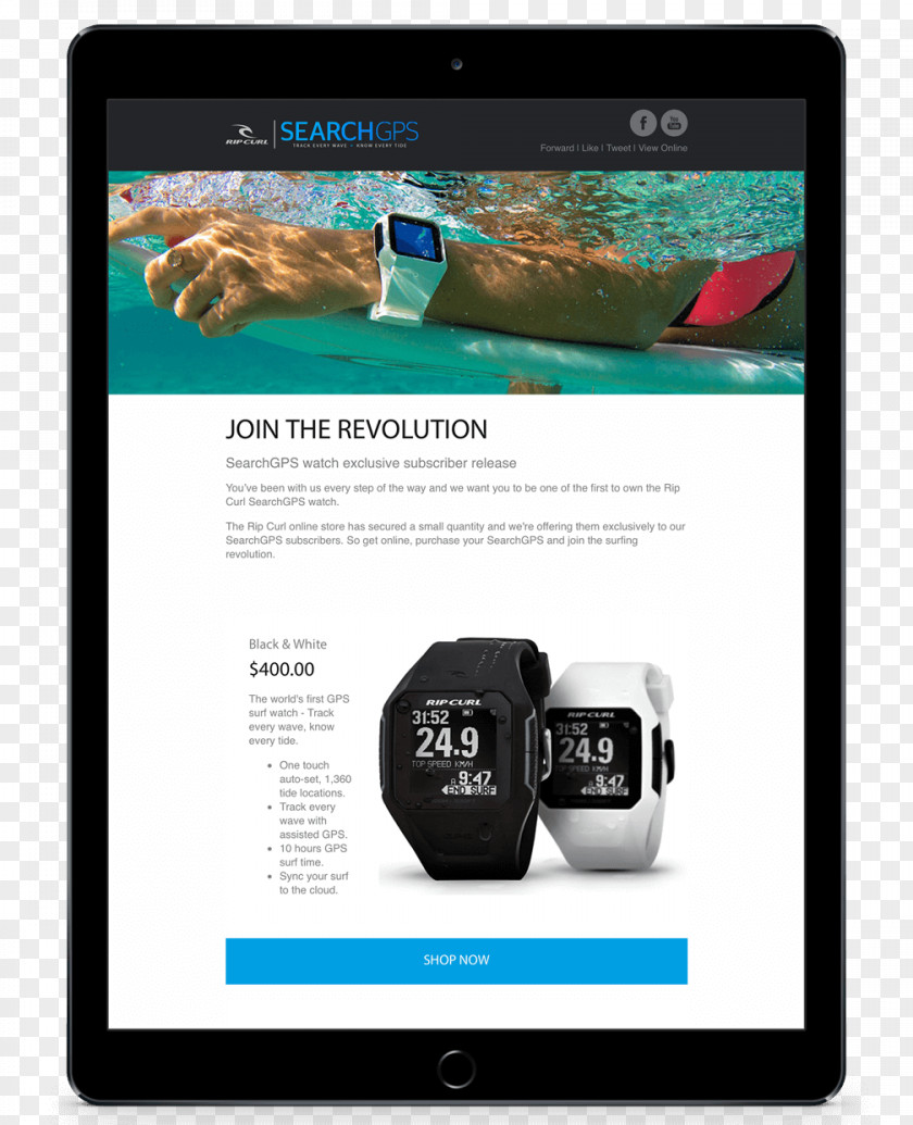 Watch Email Marketing Brand Rip Curl PNG
