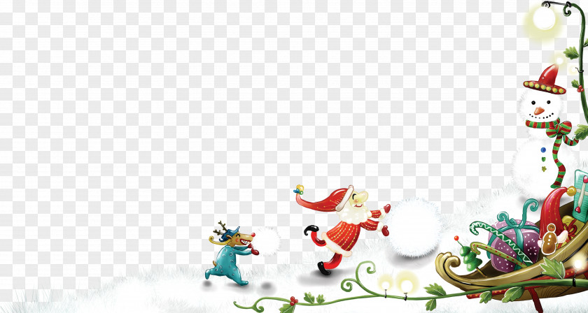 Santa Claus Rudolph Christmas Snowman Wallpaper PNG