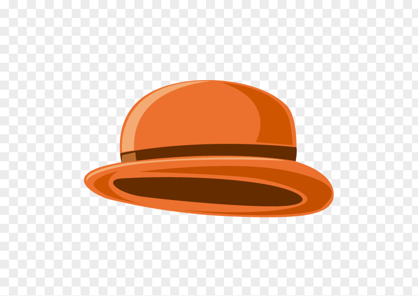 Vector Painted Brown Oblique Hat Designer PNG