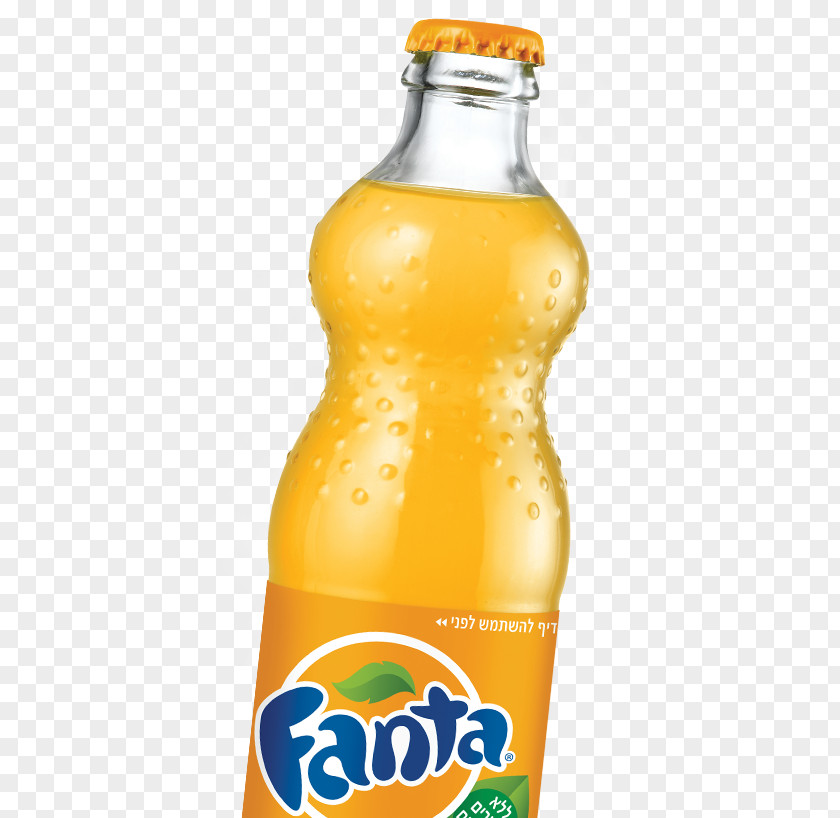 Cola Fanta Orange Juice Drink Soft Glass Bottle PNG