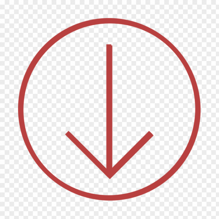 Down Arrow Icon IOS7 Set Lined 1 Download PNG