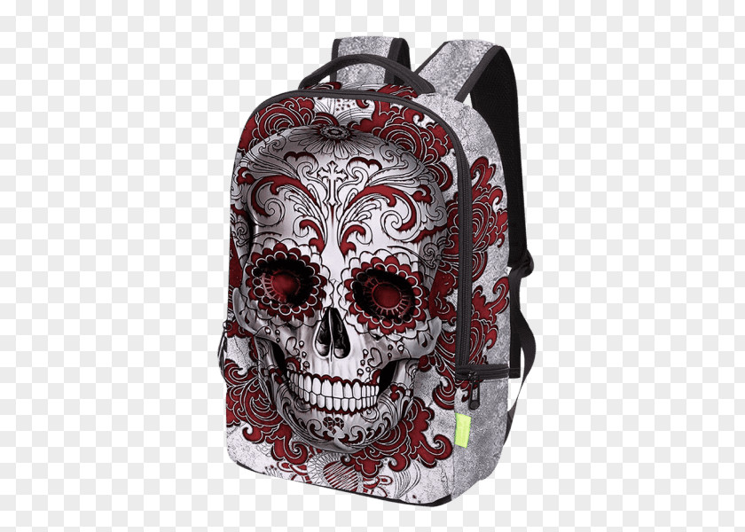 Skull Wearing Sunglasses Bag Backpack Student Travel Zipper PNG
