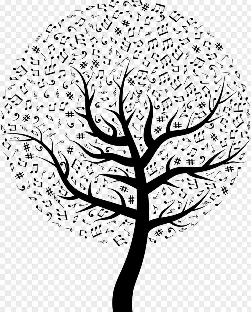 Tree Of Life Drawing Vector Musical Note Clef Image PNG